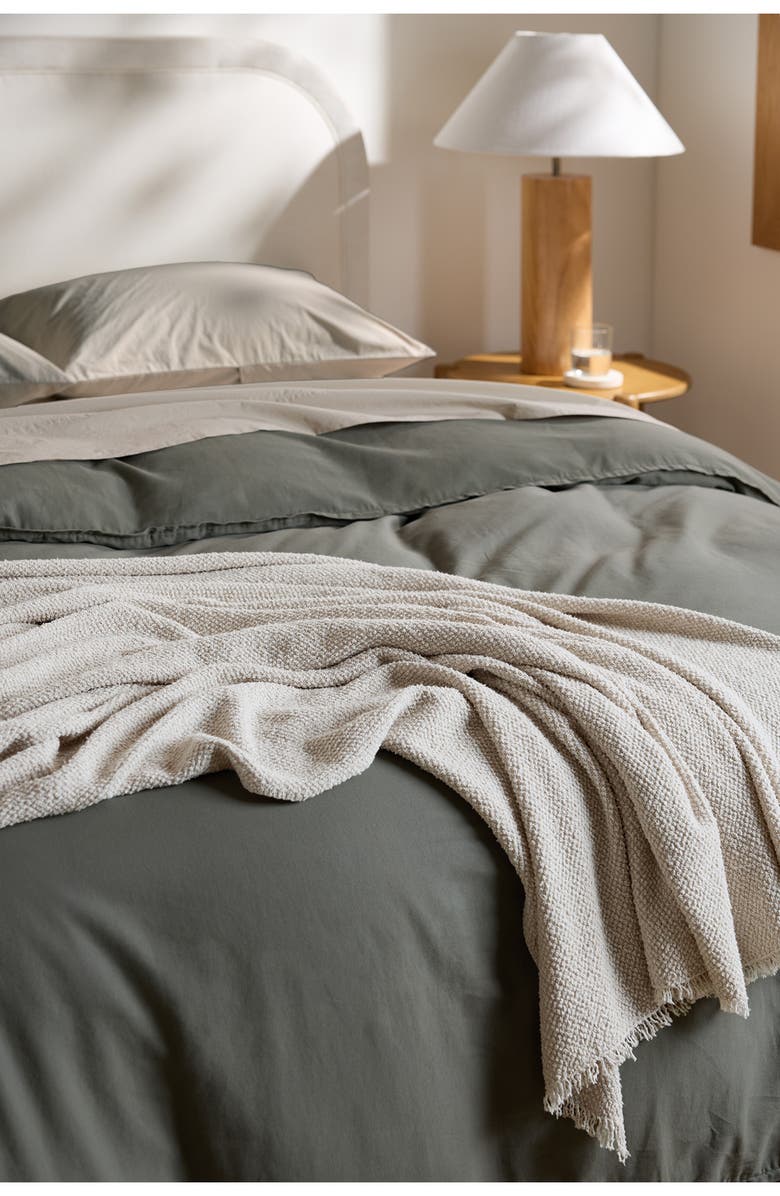 Parachute Cotton Blend Bouclè Throw Blanket, Alternate, color, Oatmeal