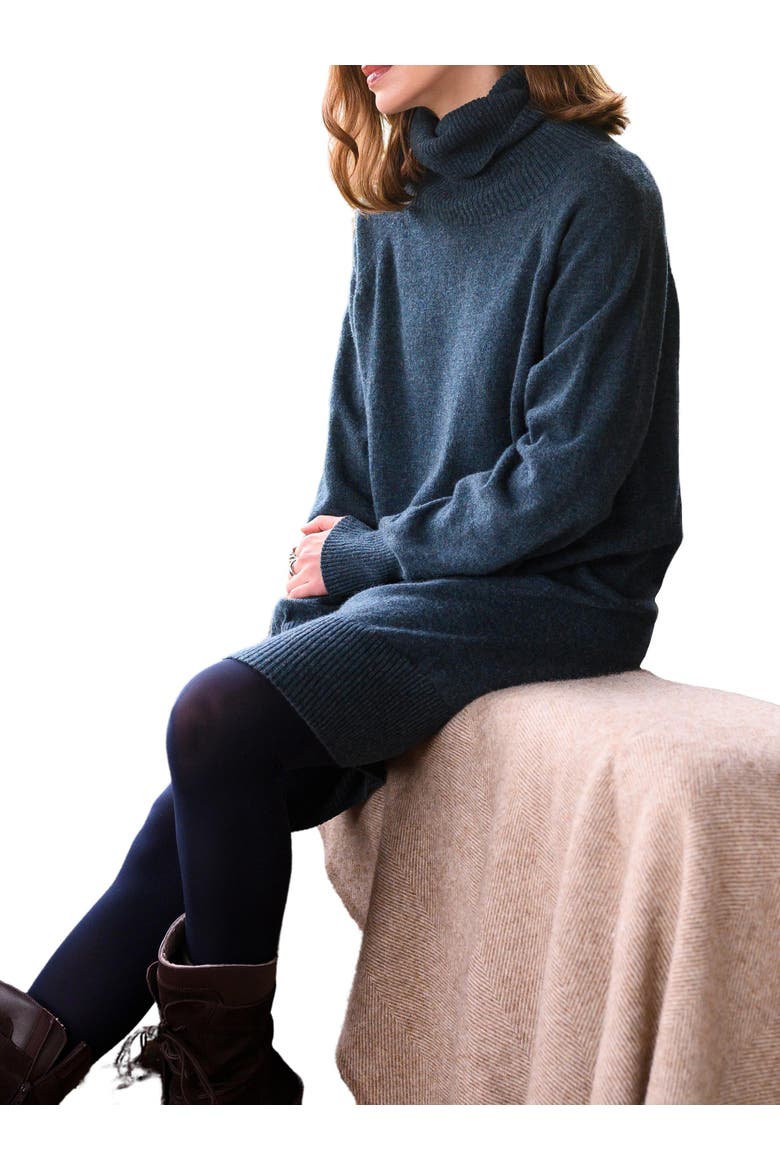 Geelong Turtleneck Midi Dress, Alternate, color, DEEP ICELANDIC BLUE