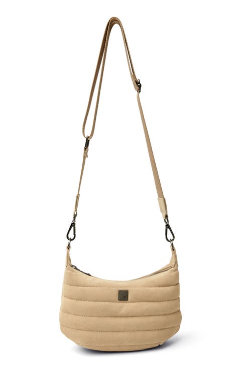 Quilted Mini Moon Crossbody Bag