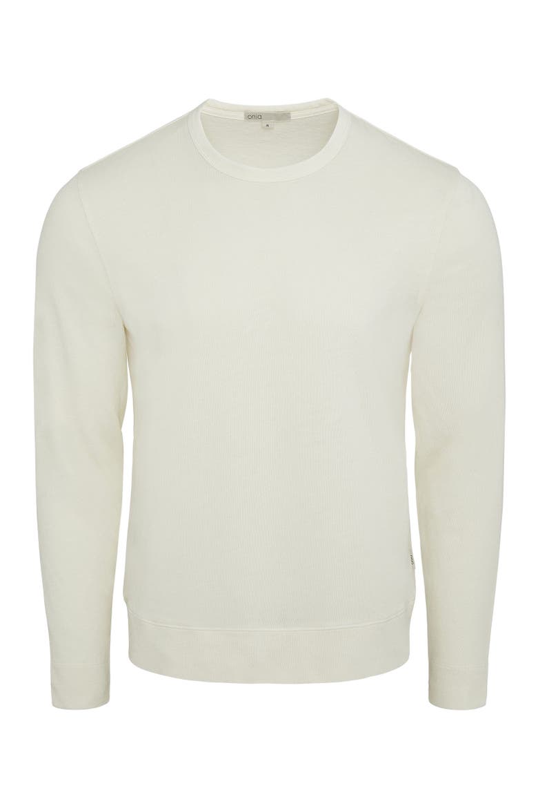 Slub Terry Crewneck Sweater, Alternate, color, Egret