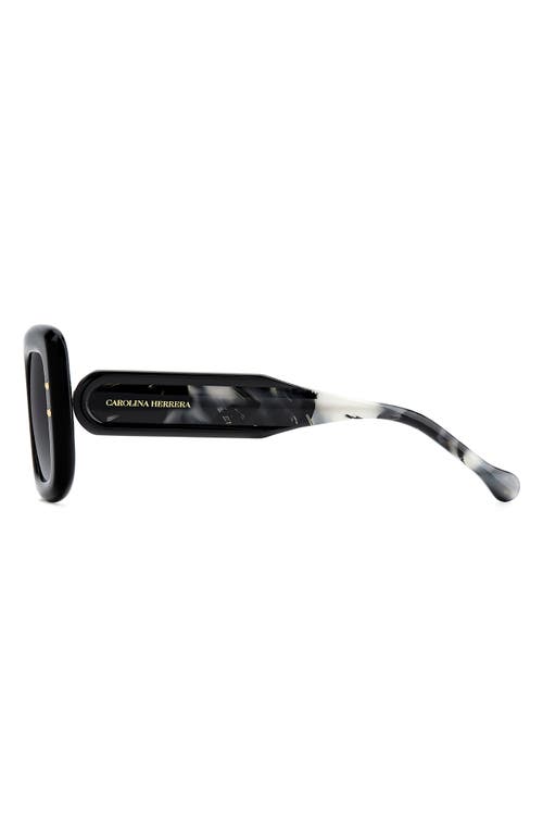 Carolina Herrera 49mm Small Gradient Rectangular Sunglasses In Black/dark Grey Sf