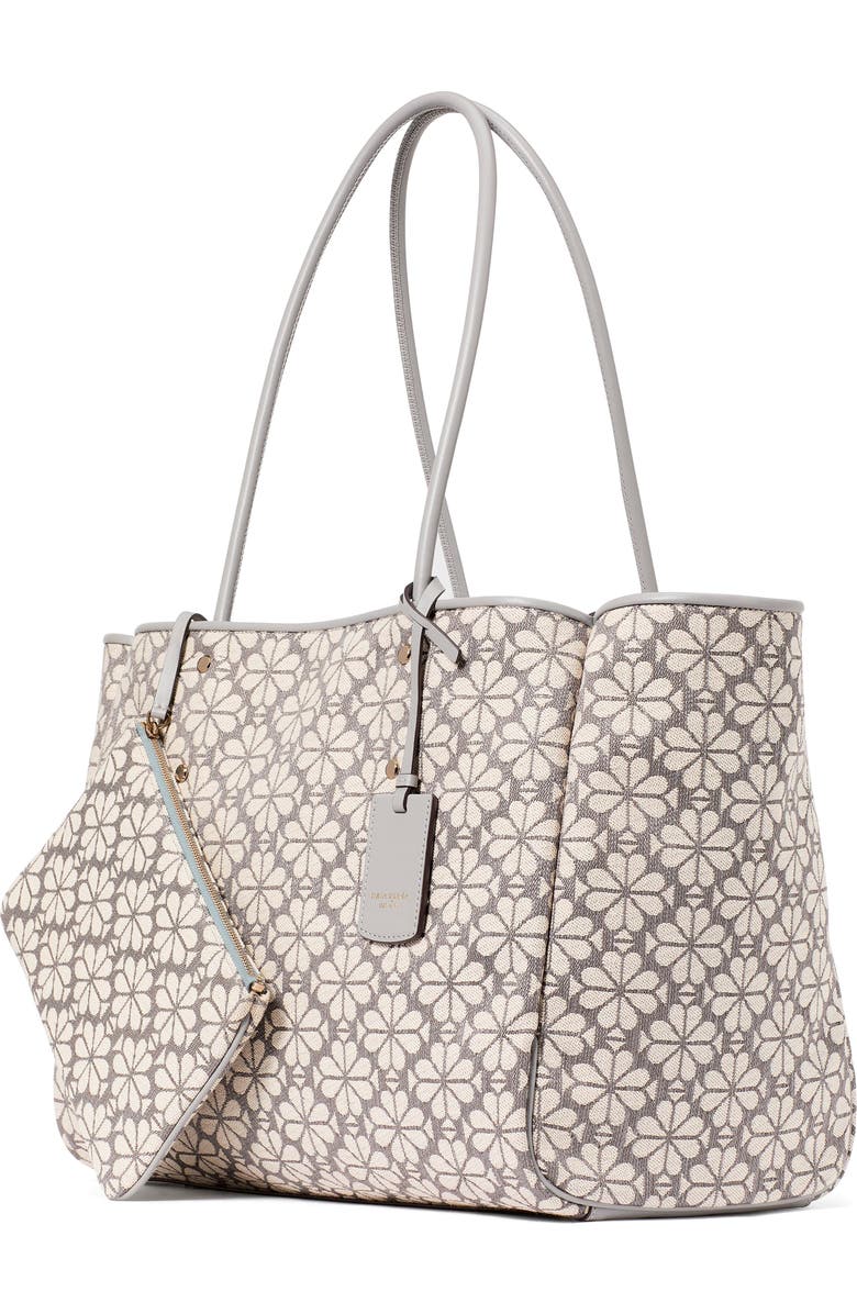 Kate Spade New York spade flower jacquard tote, Alternate, color, Grey Multi.