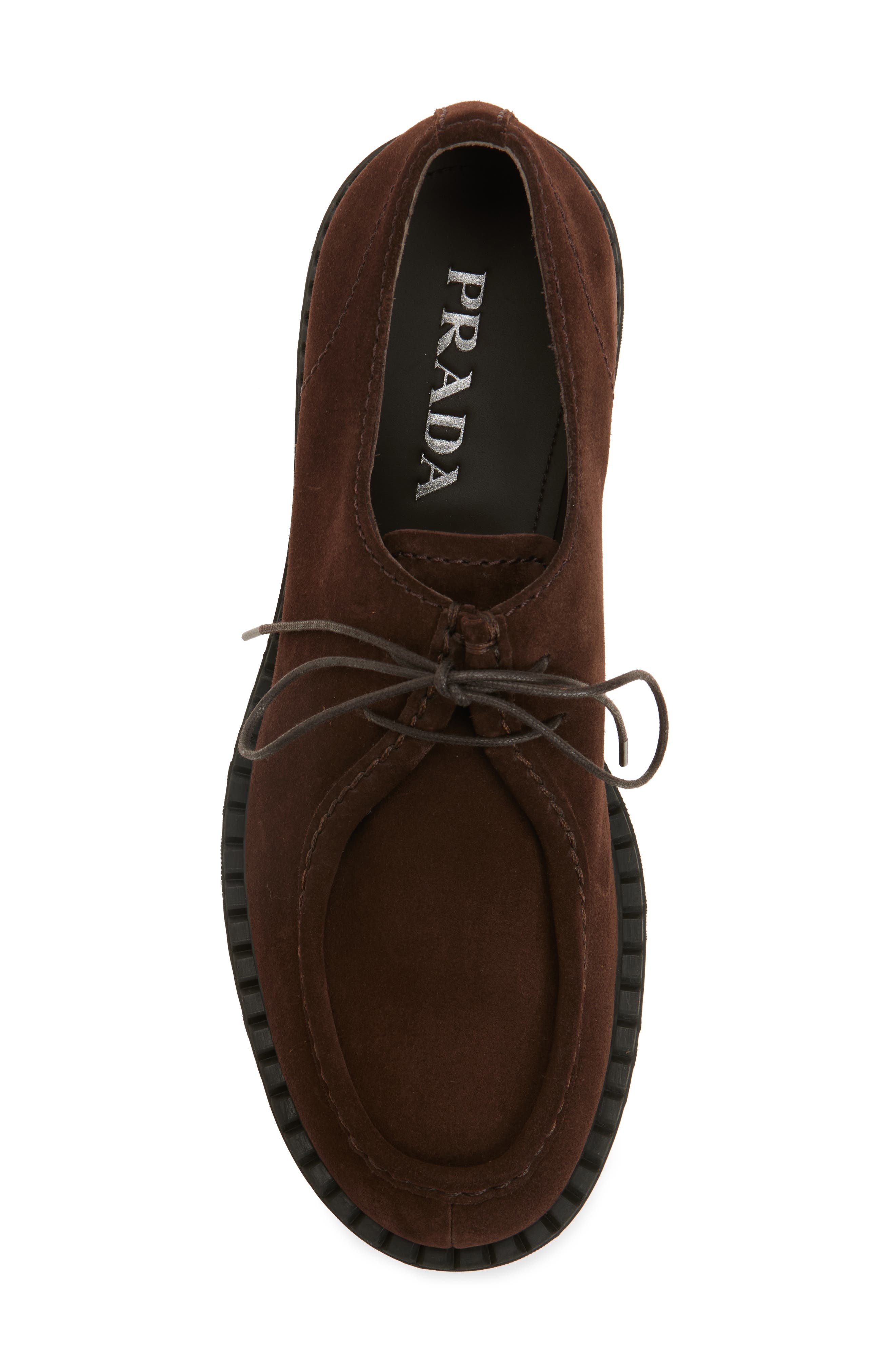 Prada Chocolate Derby, Alternate, color, Moro