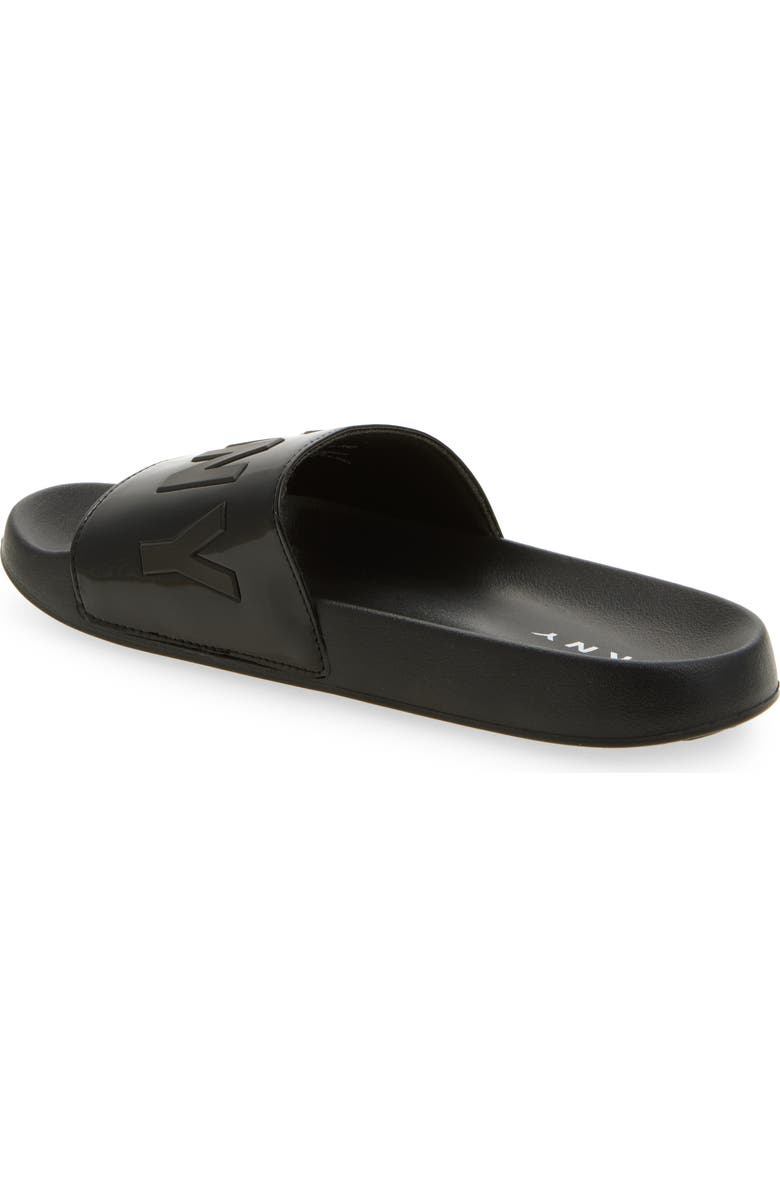 DKNY Zinna Logo Shower Slide Sandal, Alternate, color, Black