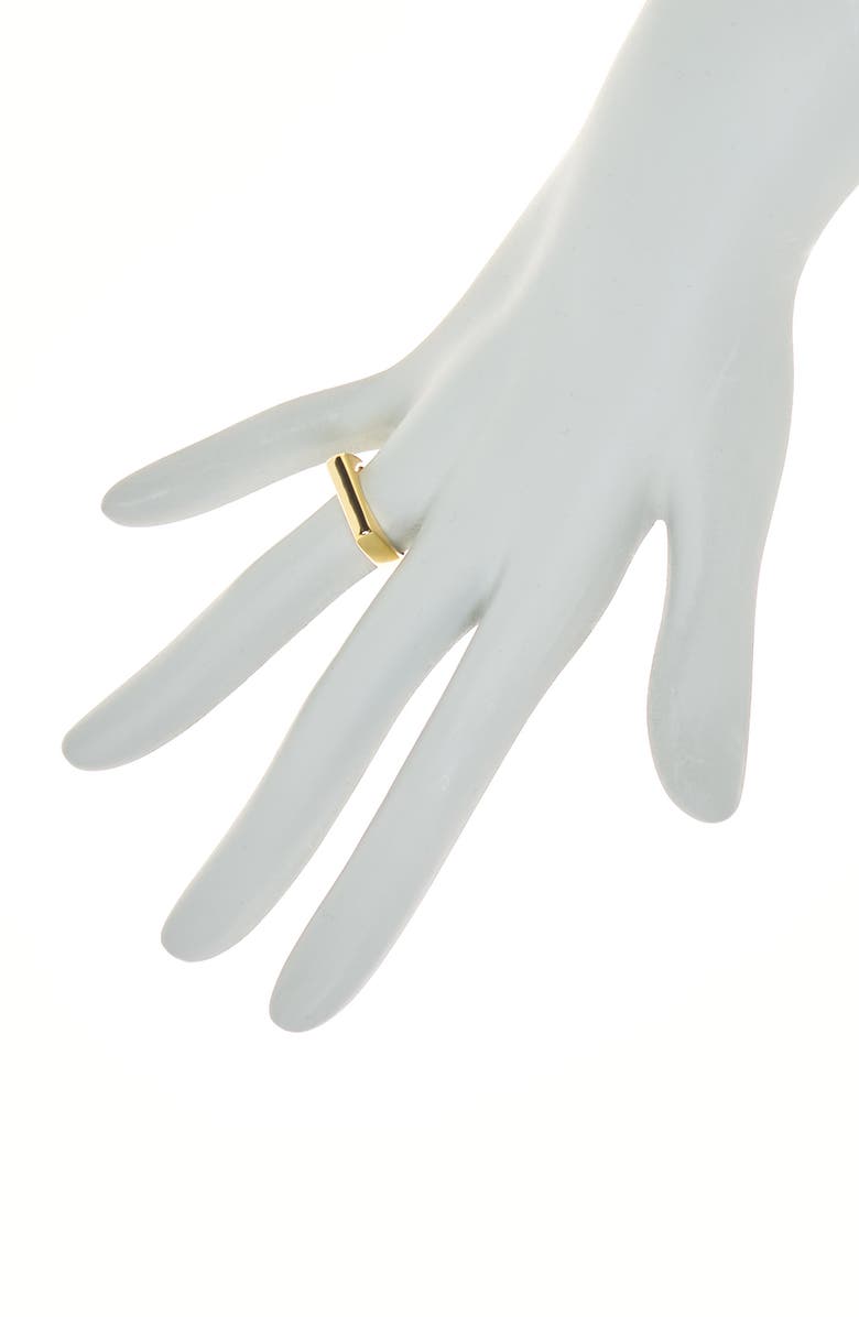 SAVVY CIE JEWELS 18K Yellow Gold Plated Bar Signet Ring, Alternate, color, Yellow Gold