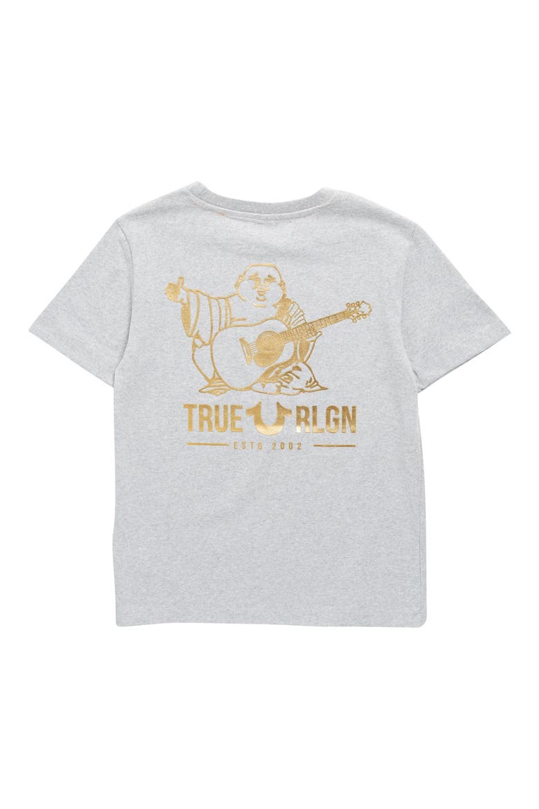 Kids' Short Sleeve Buddha Logo T-Shirt, Alternate, color, HEATHER GREY