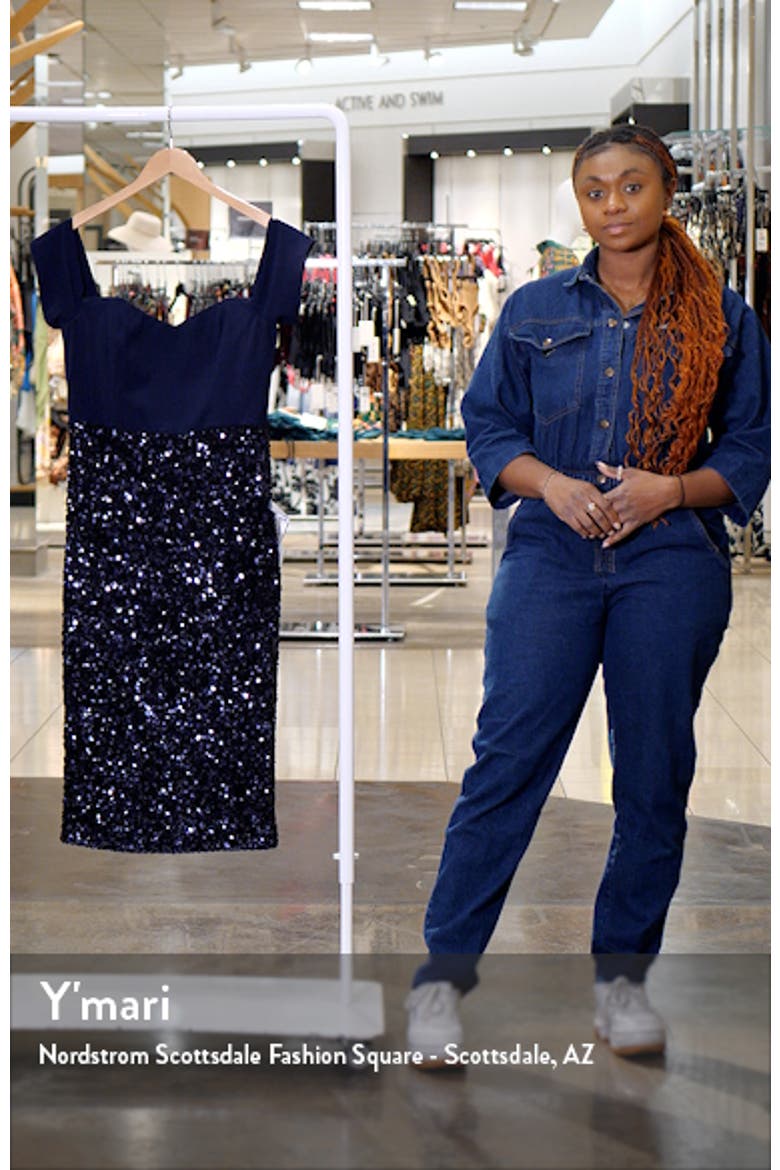 Bailey Velvet & Sequin Sheath Dress video
