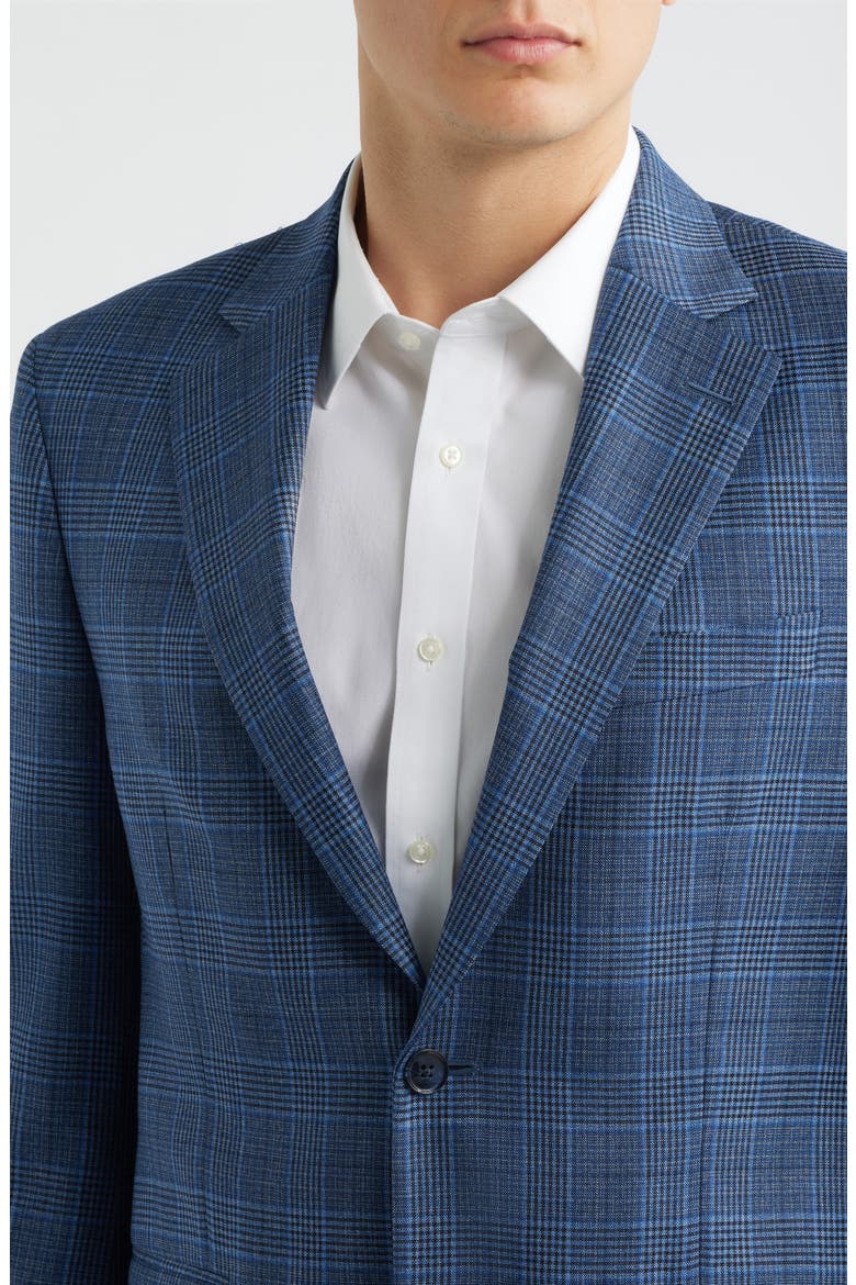 Flynn Classic Fit Blue Plaid Wool Sport Coat, Alternate, color, BLUE