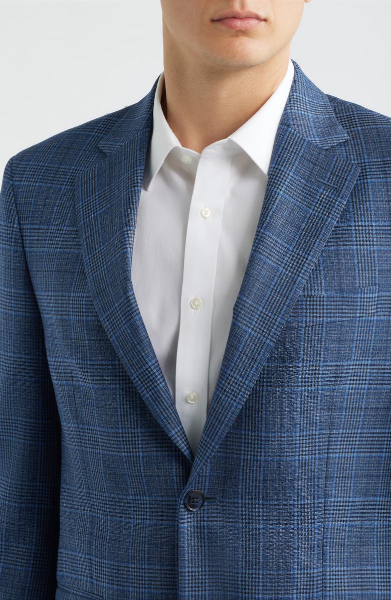 Peter Millar Flynn Classic Fit Blue Plaid Wool Sport Coat, Alternate, color, Blue