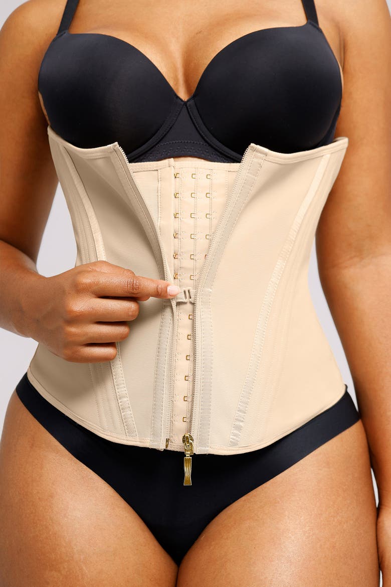 Body Shaper Latex Waist Trainer, Alternate, color, Beige