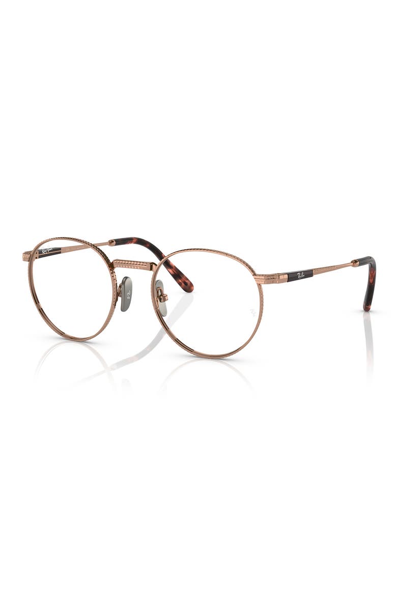 Round 47mm Round Optical Glasses, Alternate, color, ROSE GOLD