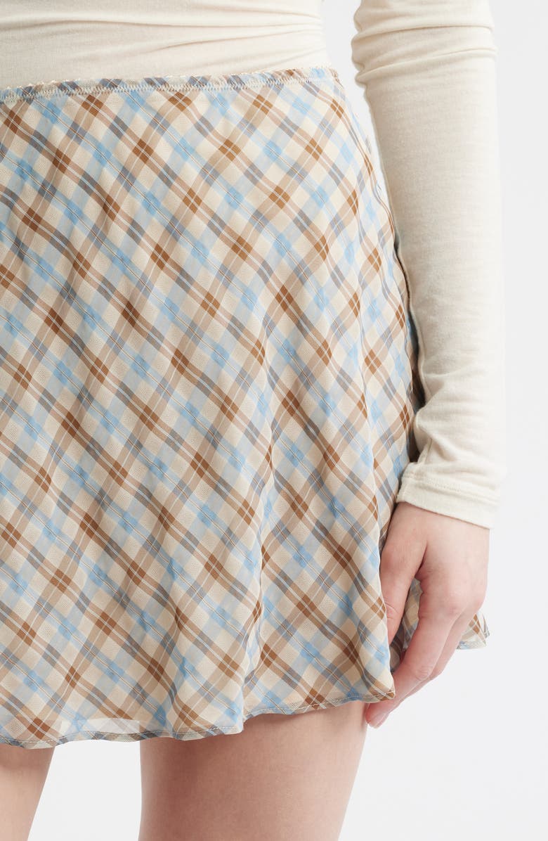 Reformation Brandy Plaid Skirt, Alternate, color, Brown Blue Check