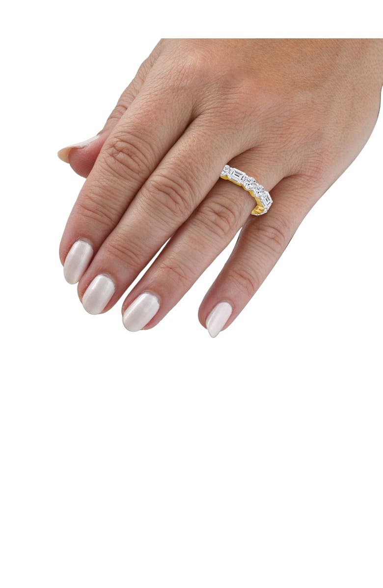 Bliss Diamond 3Ct Emerald & Round Cut Diamond Eternity Wedding Ring 14k Gold Lab Grown, Alternate, color, 