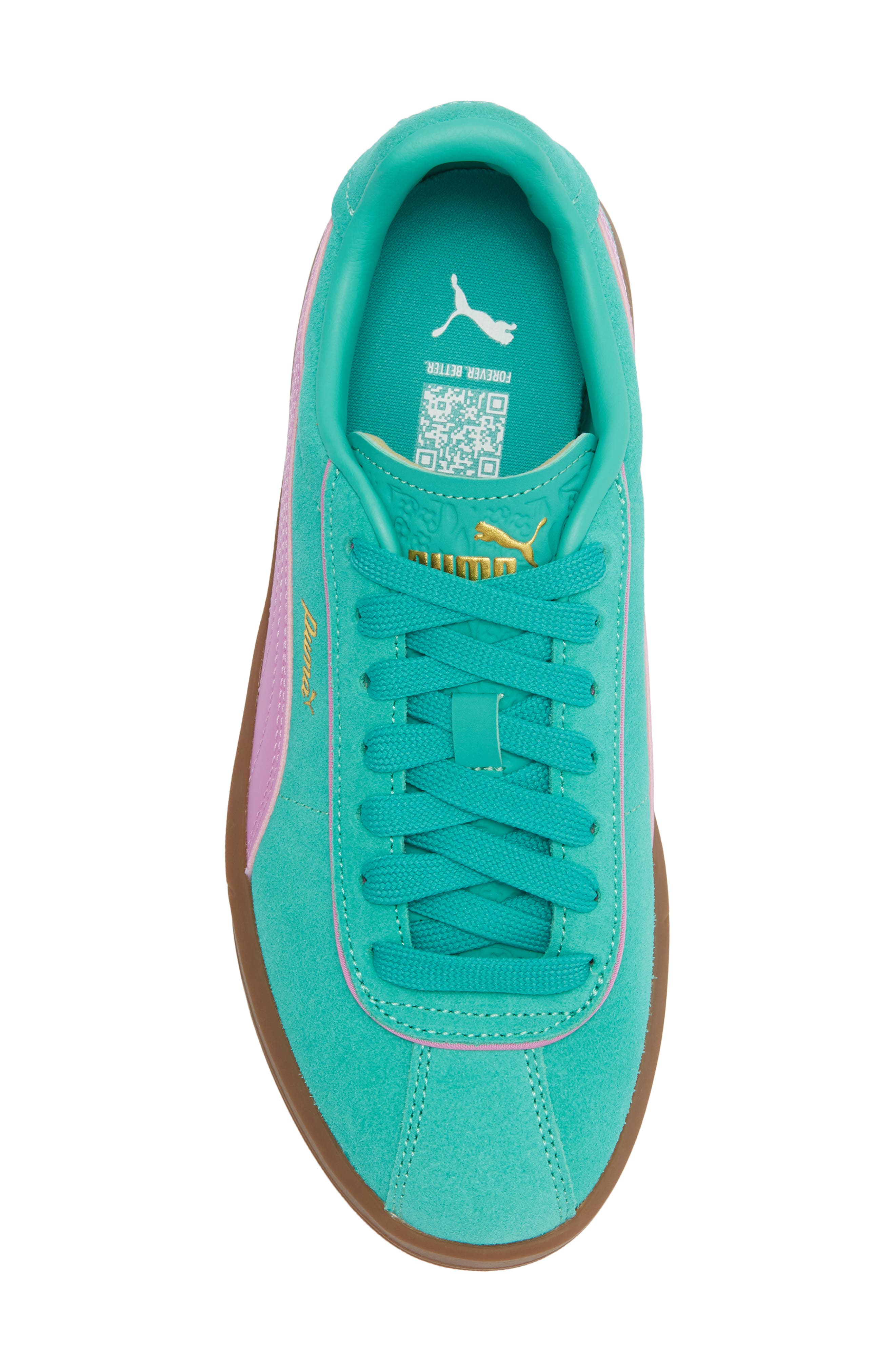 PUMA Club Klassika SD Low Top Sneaker, Alternate, color, Vibrant Green/ Mauve Pop