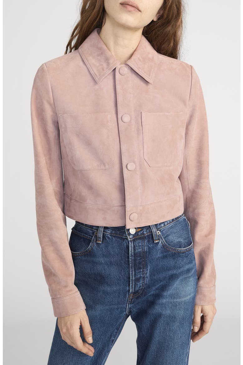 The Small Suede Jacket, Main, color, MAUVE