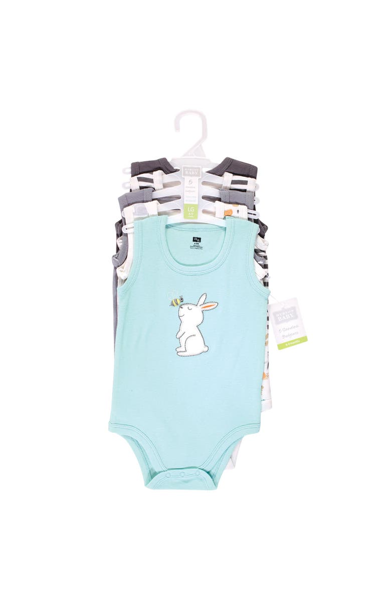 Hudson Baby Five-Piece Sleeveless Infant Essentials, Alternate, color, Bunny And Bee