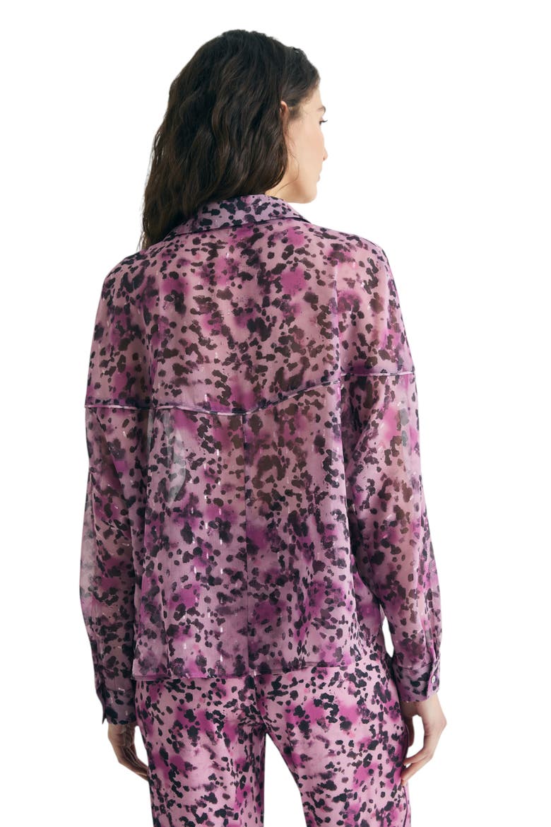 Animal Print Fluid Blouse, Alternate, color, Mauve