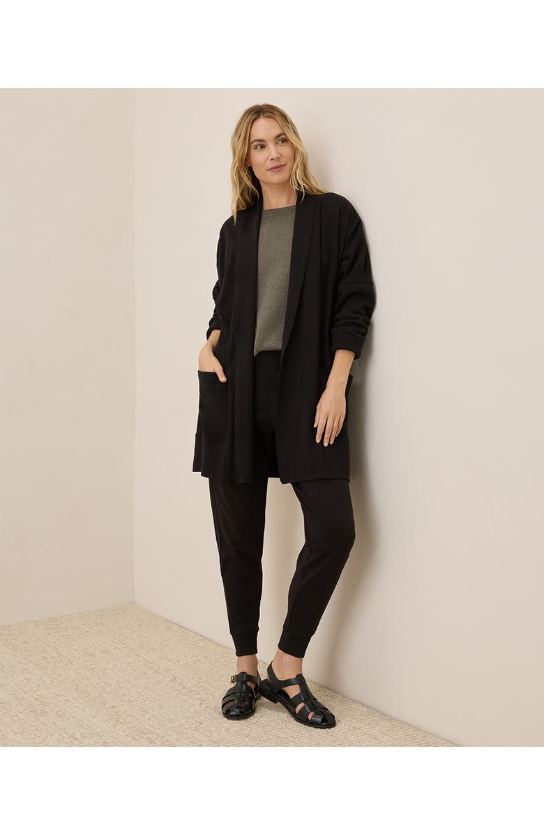 Pact Organic Cotton Airplane Wrap Cardigan, Alternate, color, Black