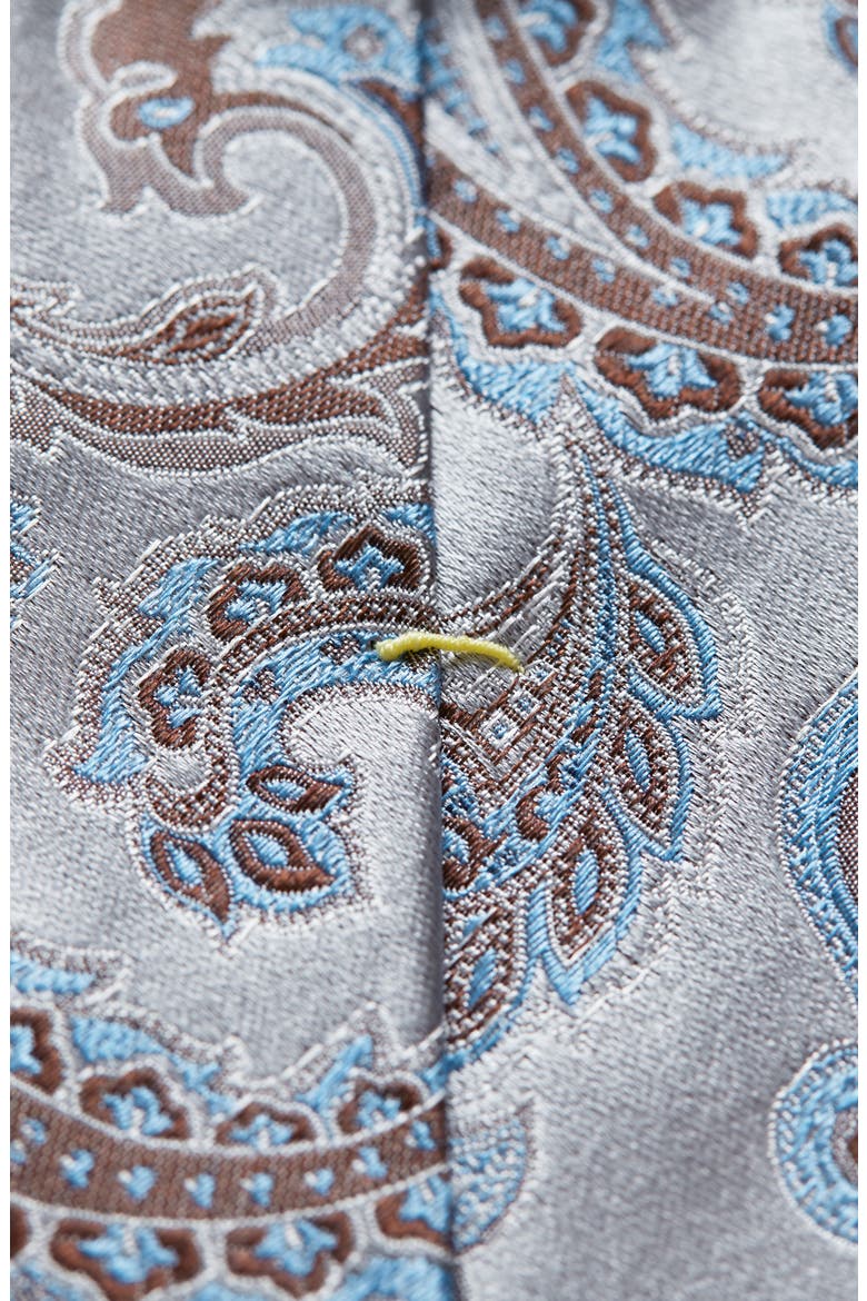 Paisley Silk Tie, Alternate, color, GREY