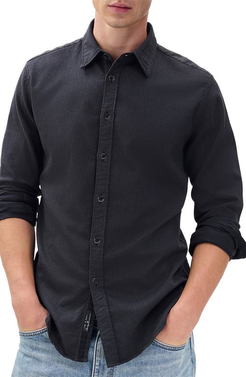 Rag & Bone Tomlin Dobby Stretch Button-up Shirt In Black