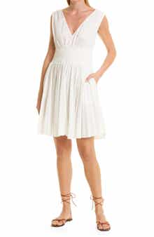 Rebecca Taylor Smocked Sleeveless Dress