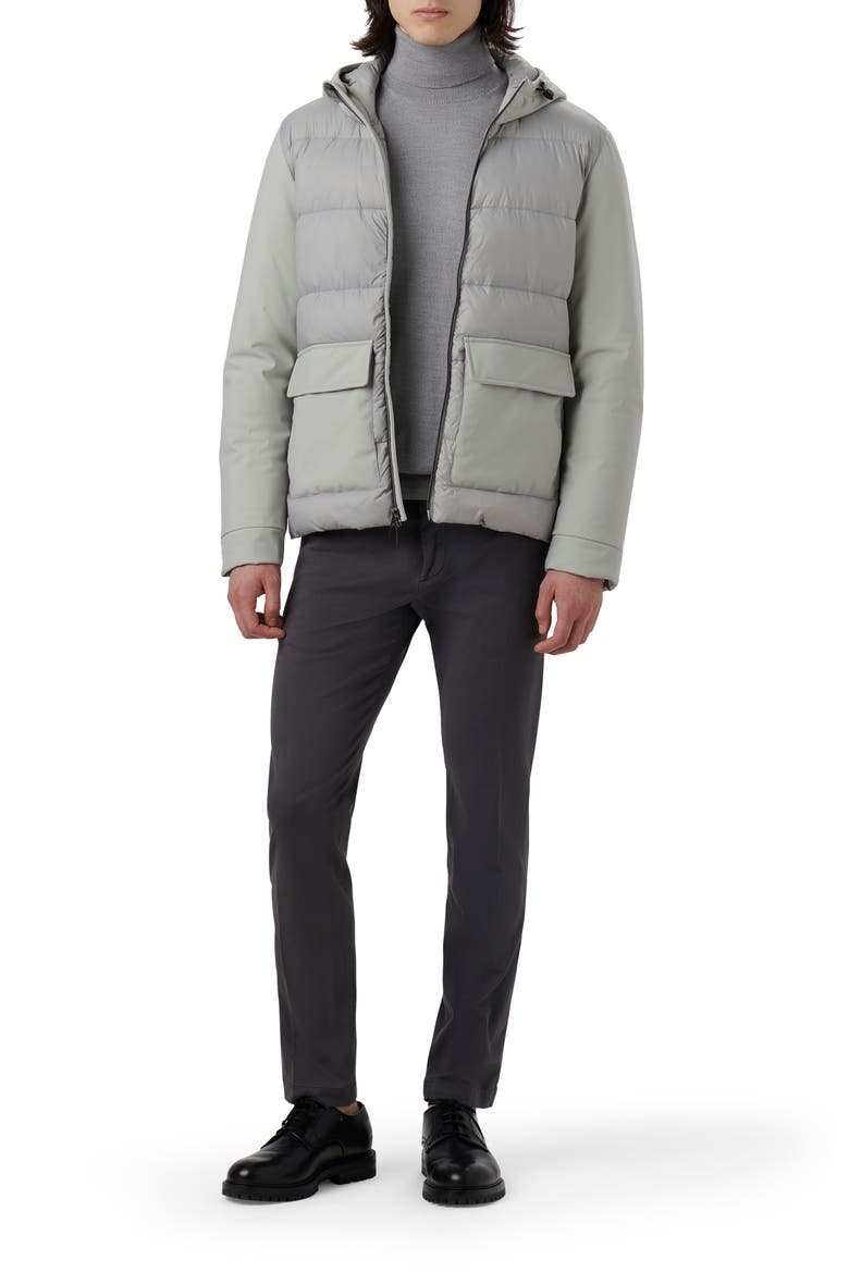 Water Resistant Hooded Puffer Jacket, Alternate, color, CEMENT