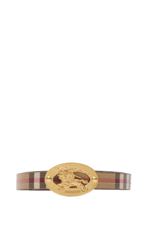 Thin Reversible Check Oval Belt