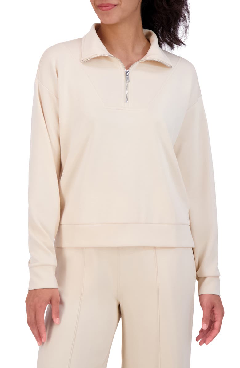 SAGE COLLECTIVE Scuba Knit Half Zip Pullover, Main, color,