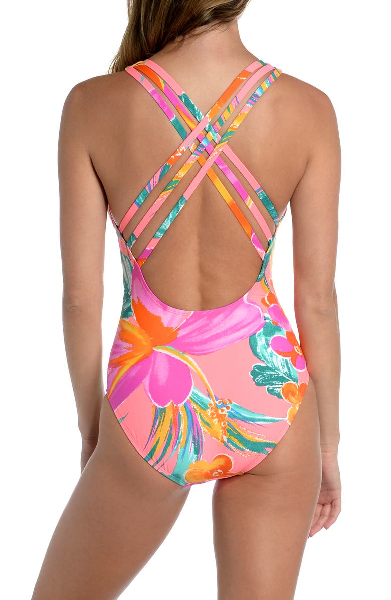La Blanca Isla Crossback One-Piece Swimsuit, Alternate, color,