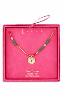 Beaded Evil Eye Pendant Necklace
