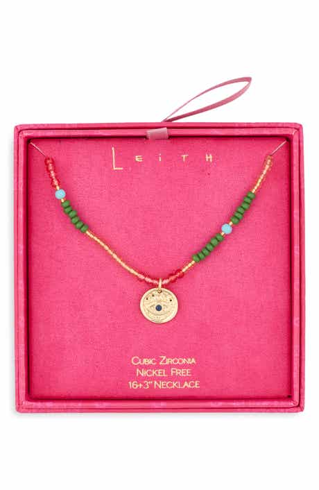 Beaded Evil Eye Pendant Necklace