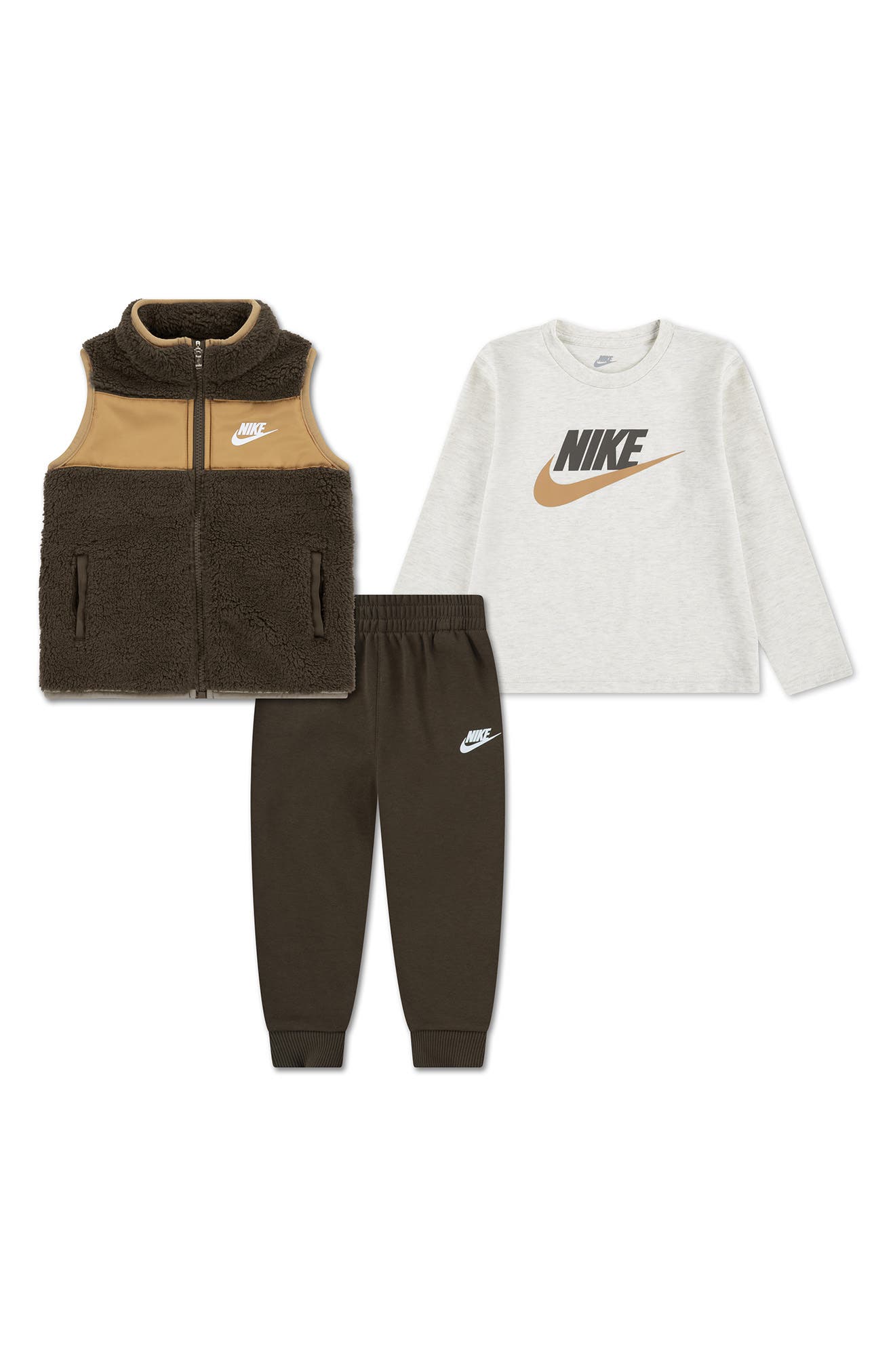 Kids' Sportswear Club T-Shirt, Joggers & Vest Set