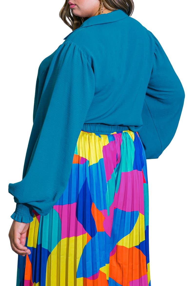 Solid Collared Top, Alternate, color, TEAL