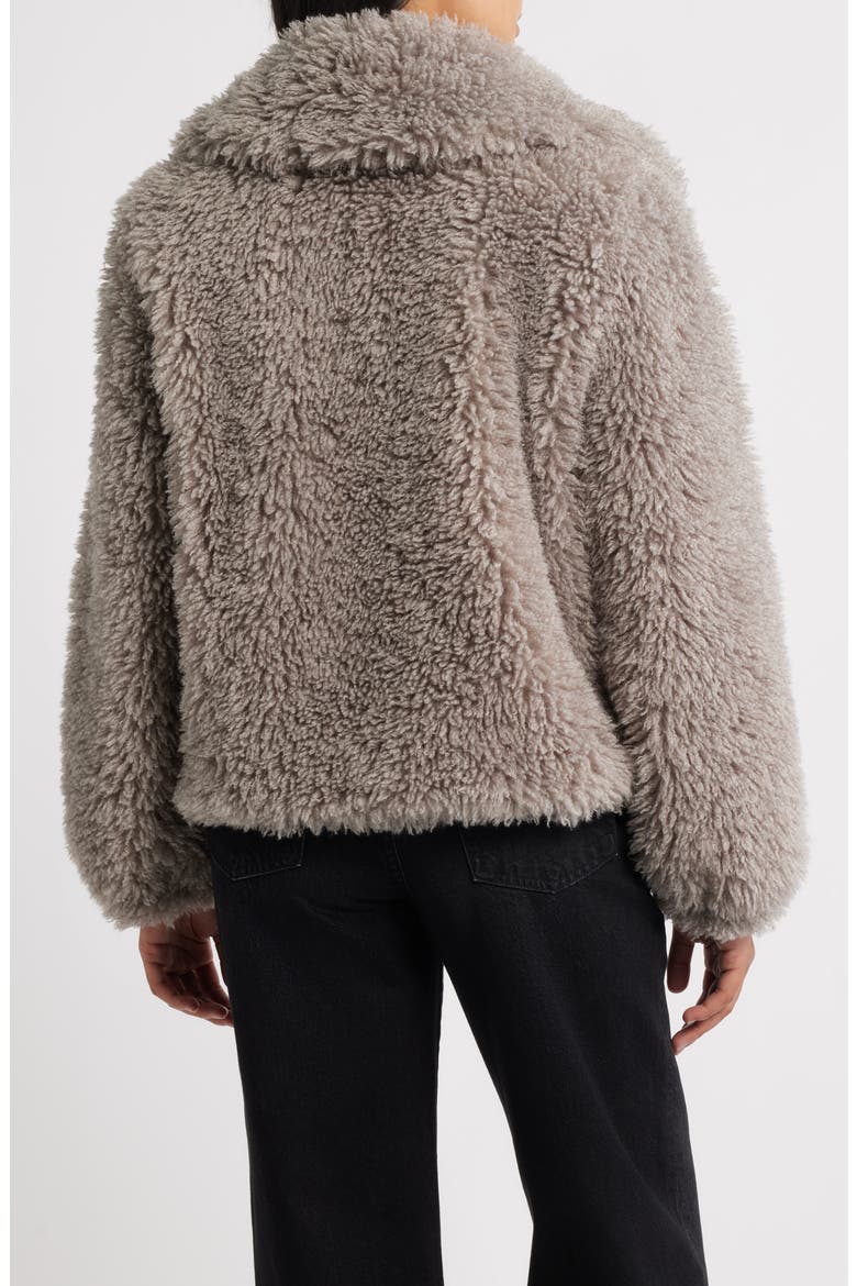 Short Faux Fur Jacket, Alternate, color, ANTICO GREY