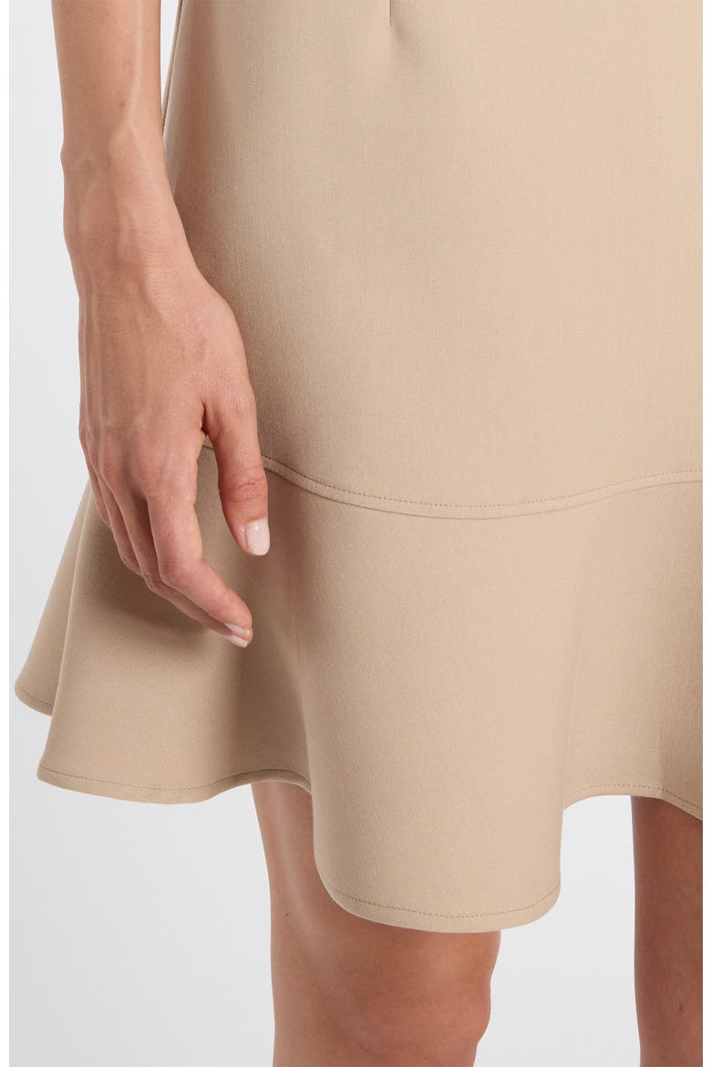 Moira Soft Stretch Crepe Cap Sleeve Flounce Dress, Alternate, color, Sand