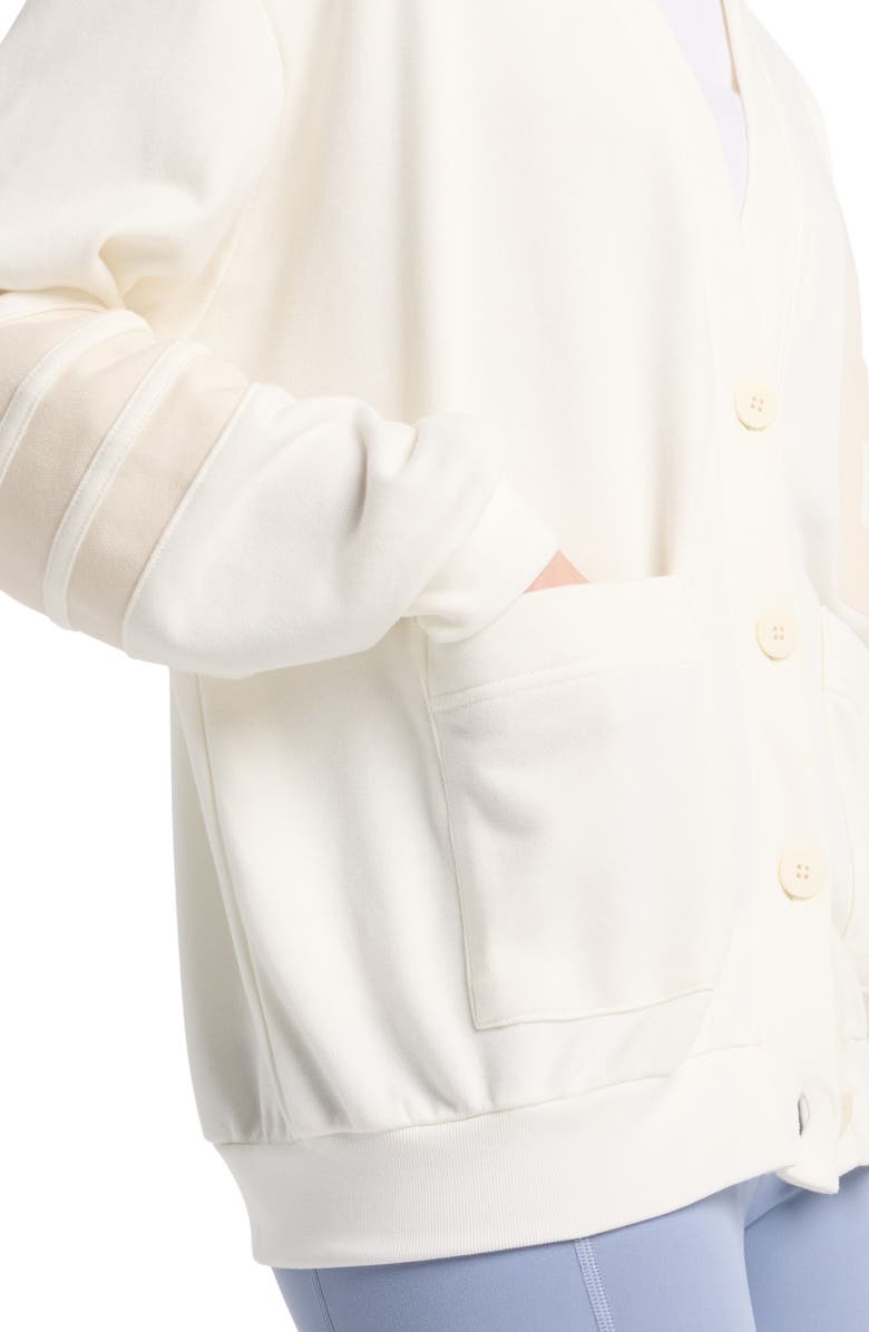 New Balance Coastal Fleece Oversize Cotton Blend Cardigan, Alternate, color, 