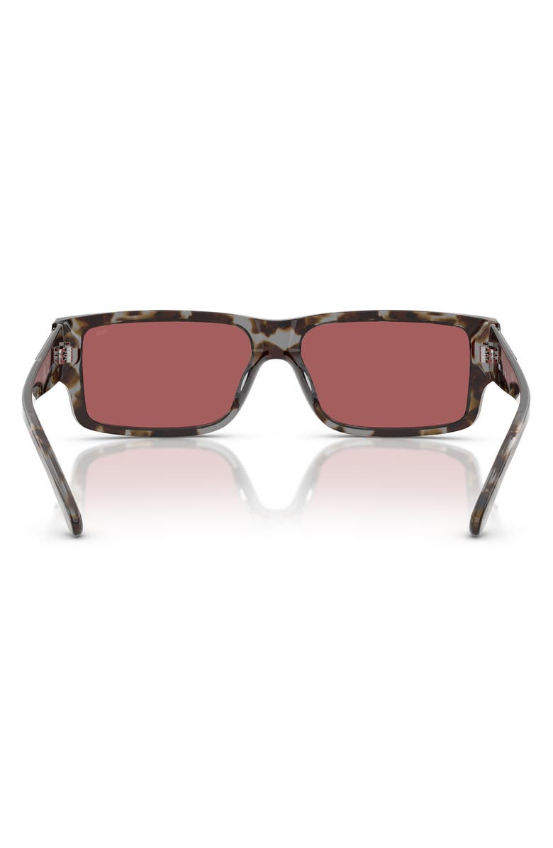 DIESEL<sup
®</sup
57mm Rectangular Sunglasses, Alternate, color, Grey Tortoise/ Red Hiper