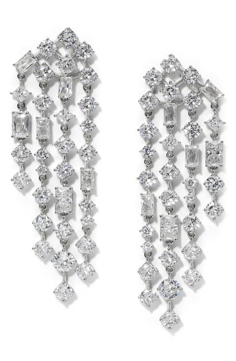 Sunshower Crystal Cascade Drop Earrings