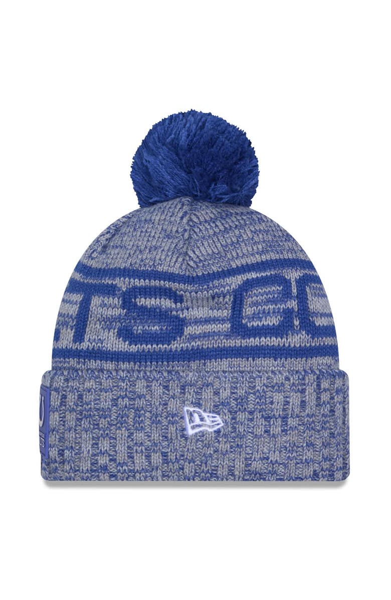 New Era Men's New Era Royal Indianapolis Colts 2025 Sideline Cold Weather Cuffed Knit Hat with Pom, Alternate, color, Royal