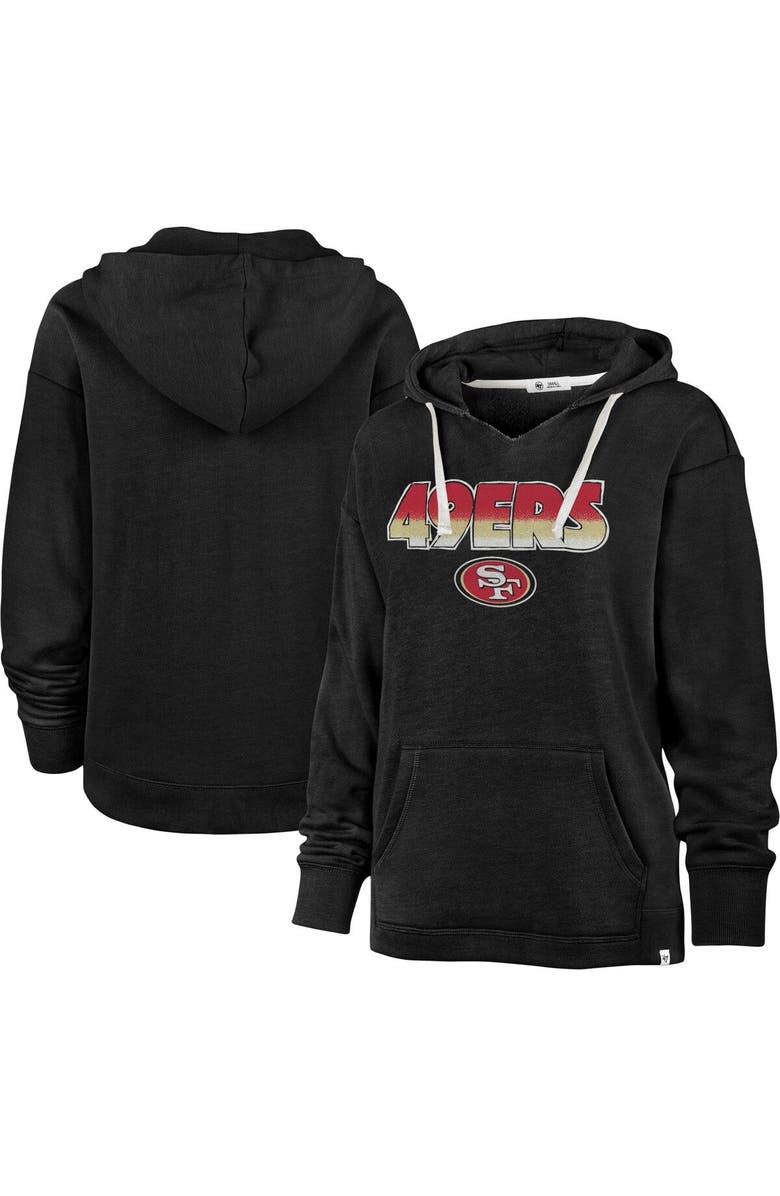 '47 Women's '47 Black San Francisco 49ers Color Rise Kennedy Pullover Hoodie, Main, color, 