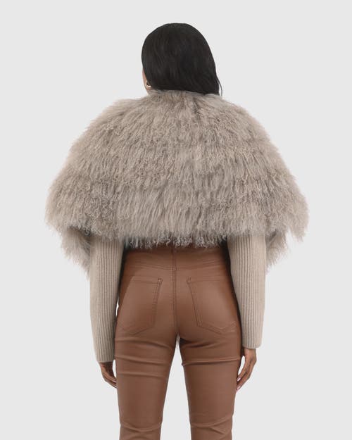 Gorski Select Mongolian Lamb Shawl In Brown