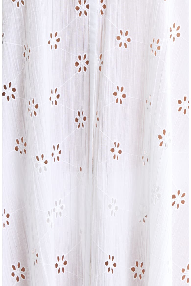 Eyelet Cotton Button Front Maxi Dress, Alternate, color, WHITE
