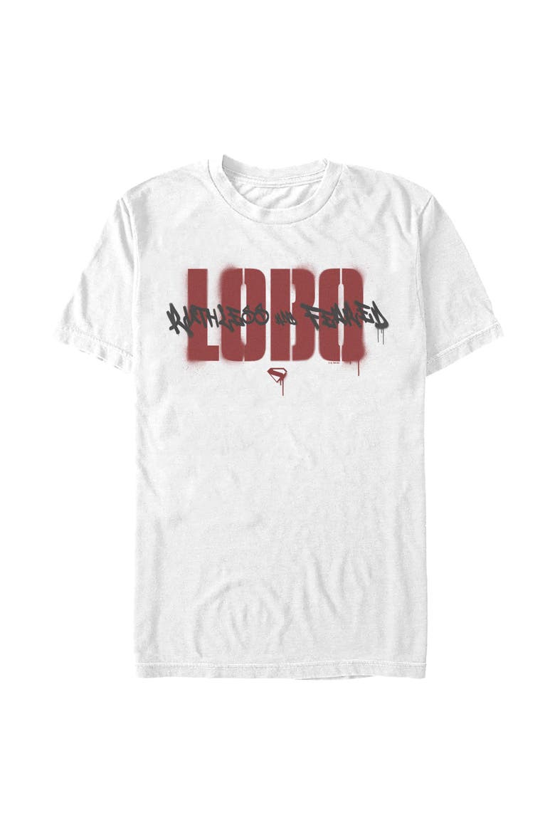 Men's Supergirl Lobo Spray Logo  Graphic T-Shirt, Main, color, White