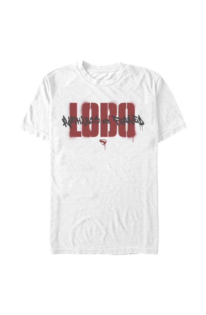 Supergirl Men's Supergirl Lobo Spray Logo Graphic T-Shirt, Main, color, White