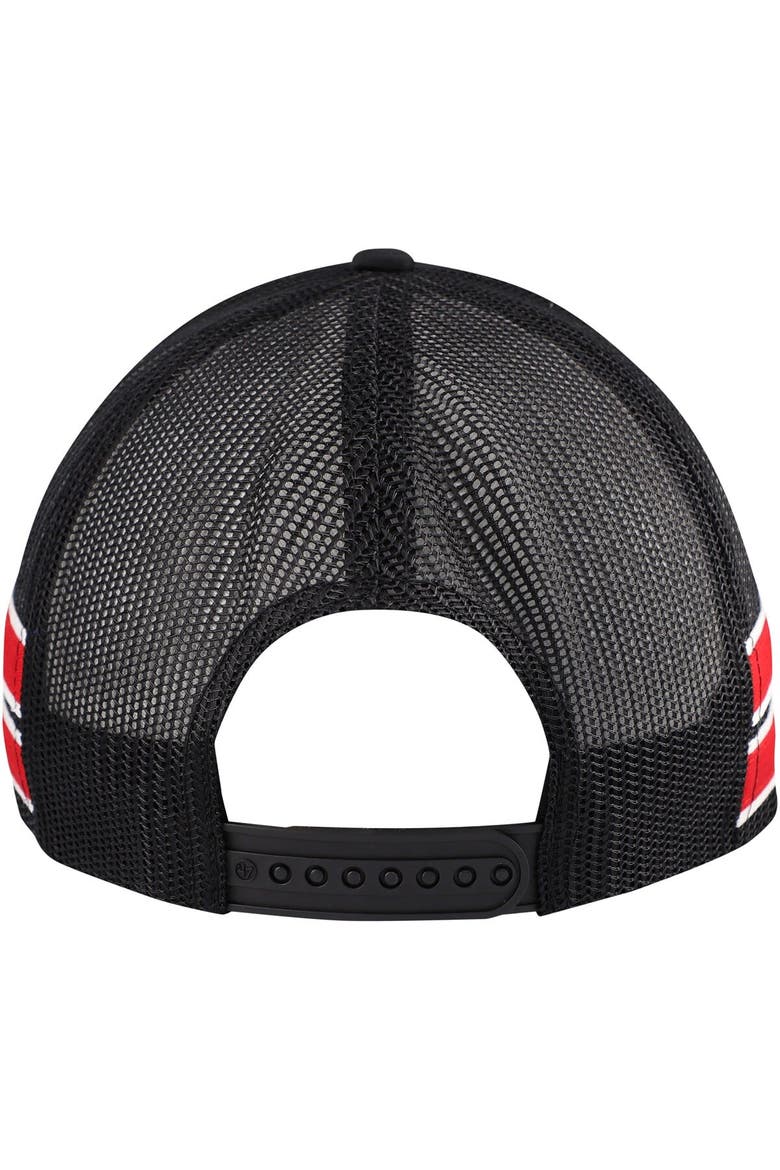 Men's '47 Black Chicago Bulls Sidebrand Stripes Trucker Adjustable Hat, Alternate, color, Black