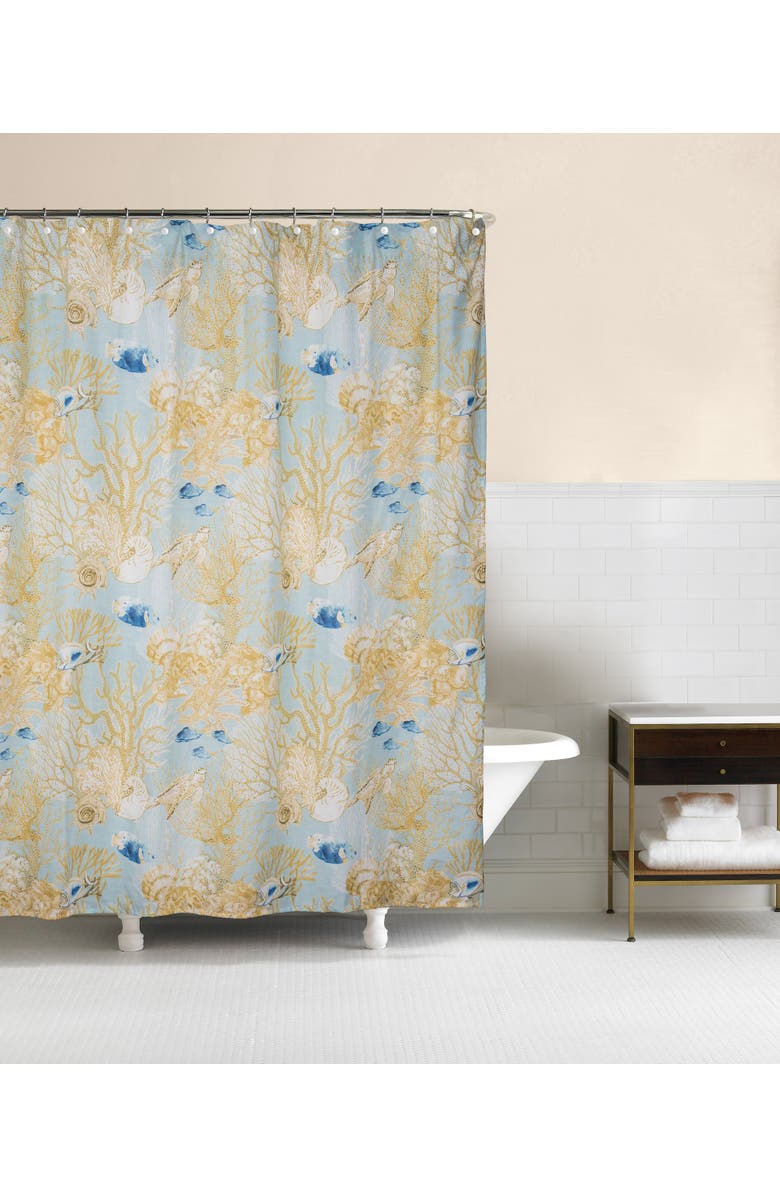 C&F Home Belmont Reef Bathroom Shower Curtain 72", Main, color, Blue
