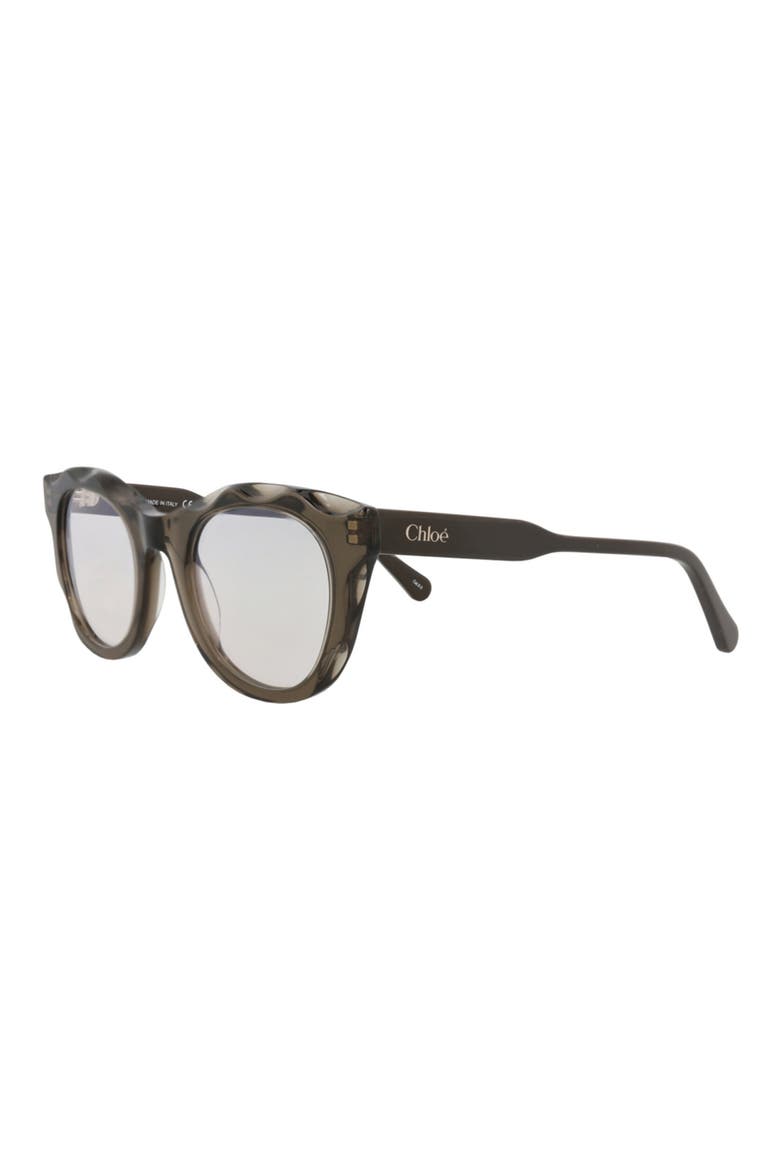 49mm Round Sunglasses, Alternate, color, BROWN BROWN TRANSPARENT