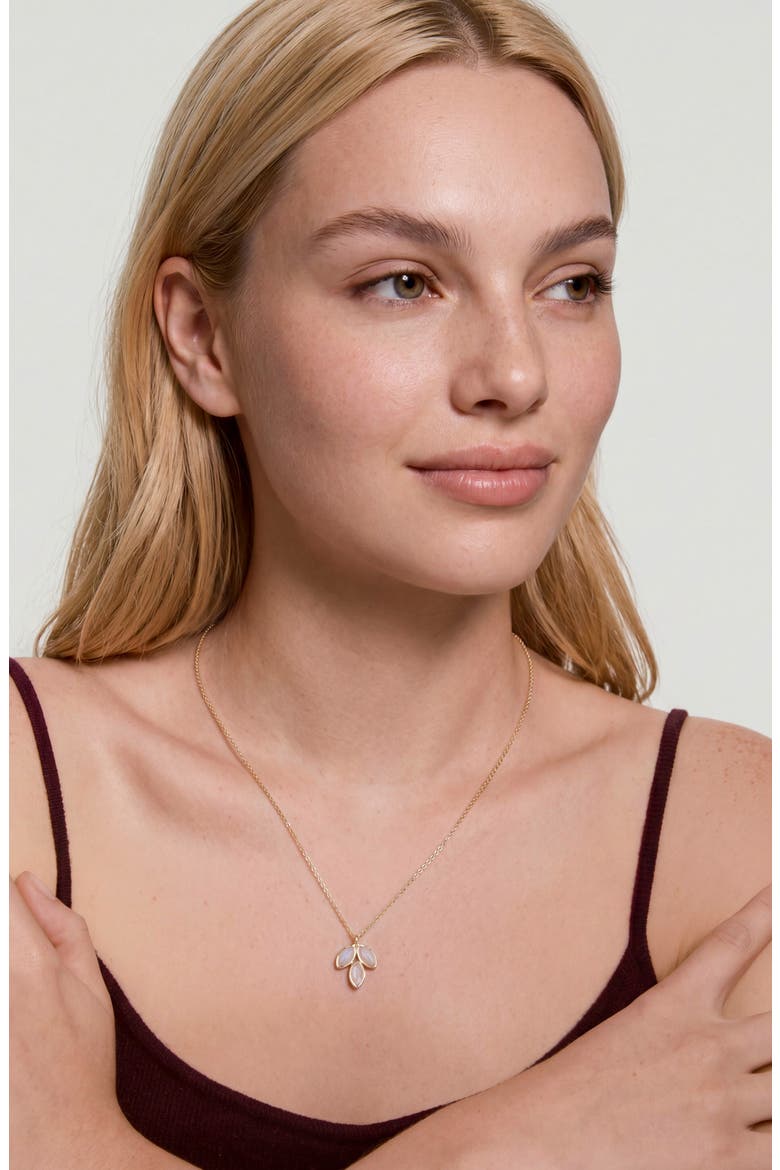 Marquise Stone Pendant Necklace, Alternate, color, WHITE/ GOLD