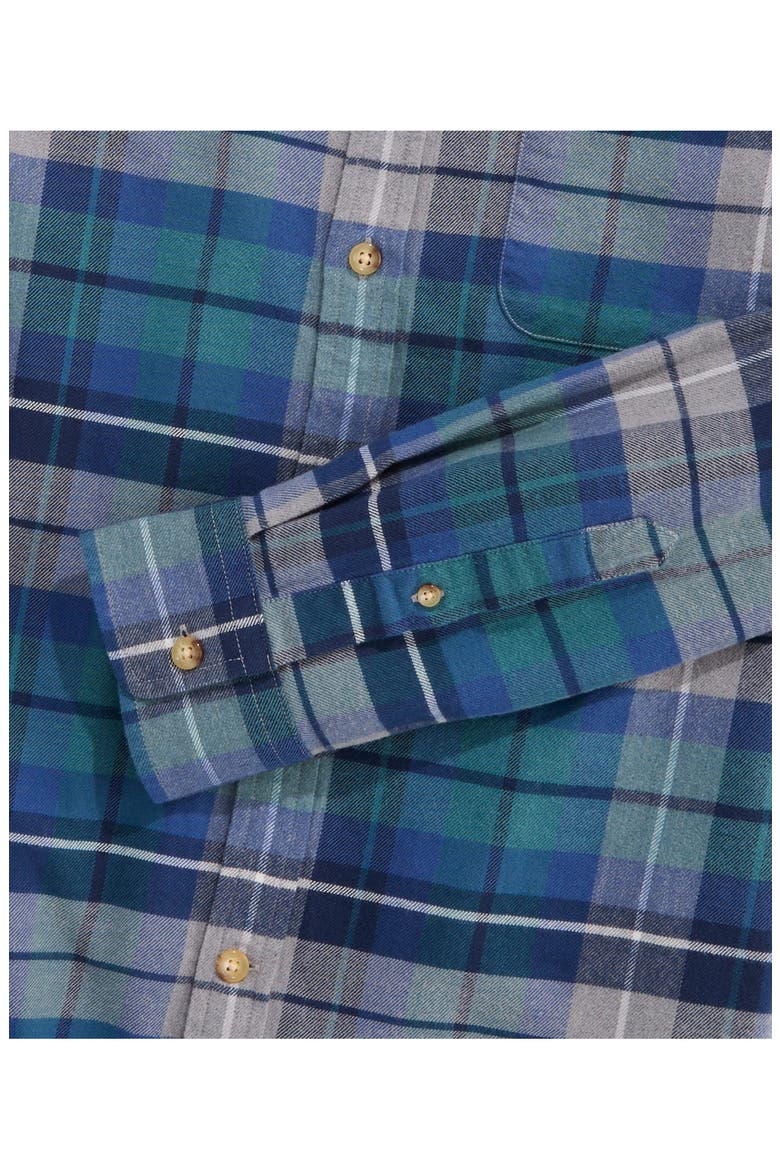 Plaid Stretch Cotton Flannel Shirt, Alternate, color, TRADEWINDS