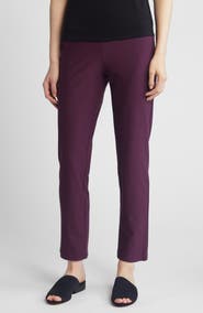 Eileen Fisher High Waist Slim Crepe Ankle Pants